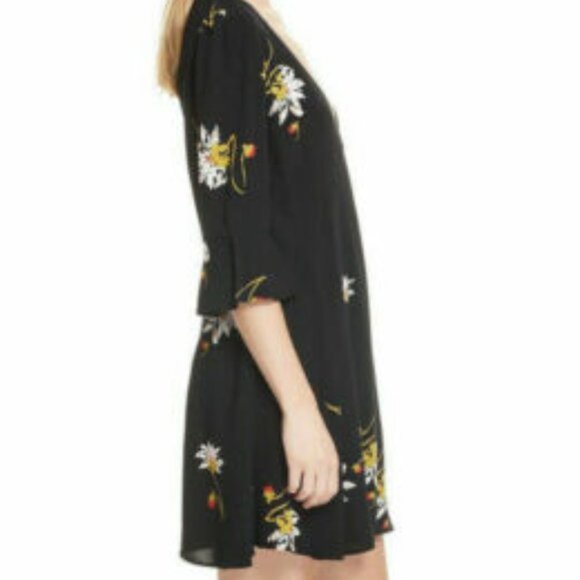 Free People XS Mini Dress Black Flowy Wrap Time On My Side - Picture 8 of 10
